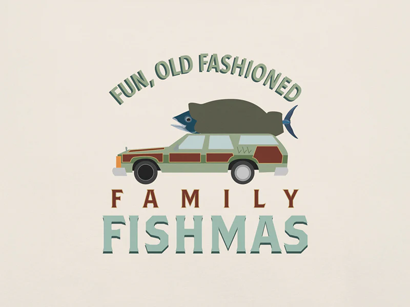 Fun, Old Fashioned Family Fishmas Unisex T-Shirt - Image 3