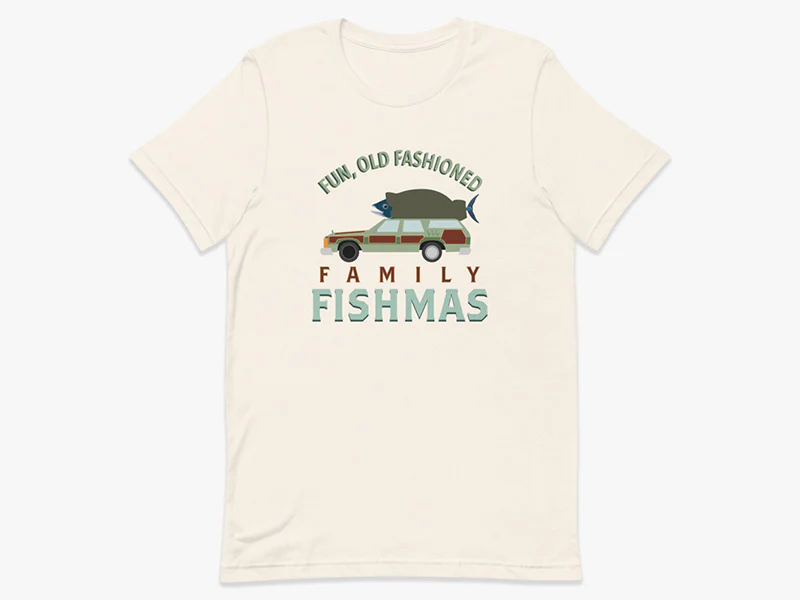 Fun, Old Fashioned Family Fishmas Unisex T-Shirt - Image 5