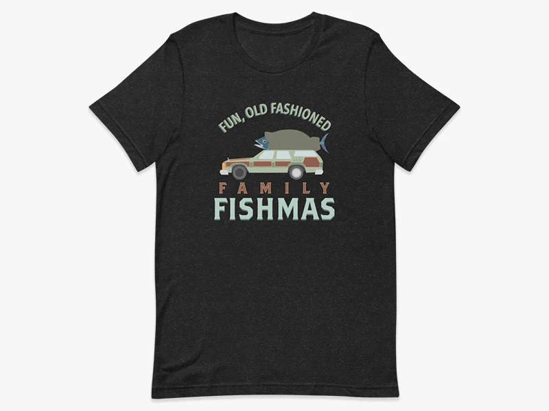 Fun, Old Fashioned Family Fishmas Unisex T-Shirt - Image 6