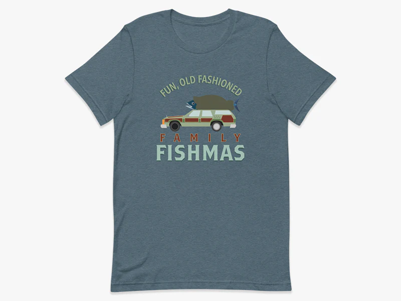 Fun, Old Fashioned Family Fishmas Unisex T-Shirt - Image 7