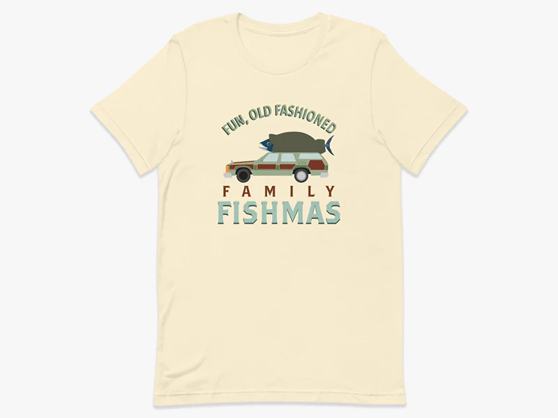 Fun, Old Fashioned Family Fishmas Unisex T-Shirt - Image 8