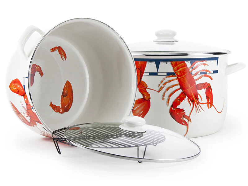 Golden Rabbit Enamelware Lobster Stock Pot, 18 Qt