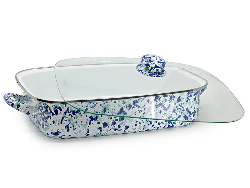 Golden Rabbit Enamelware Ocean Swirl Roasting Pan - Image 2