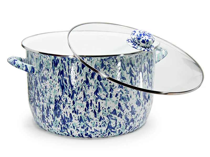 Golden Rabbit Enamelware Ocean Swirl Stock Pot, 18 Qt - Image 2