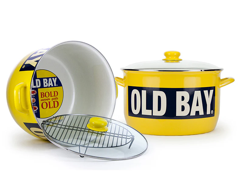 Golden Rabbit Enamelware Old Bay Stock Pot, 18 Qt