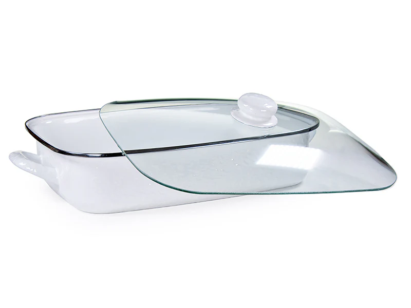 Golden Rabbit Enamelware White Solid Roasting Pan - Image 2