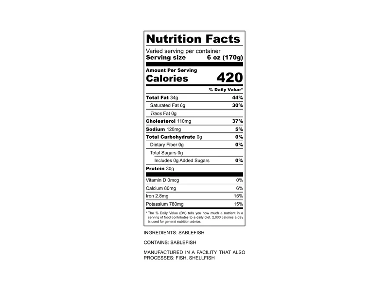 Wild Alaska Black Cod Portion - 1ct - Image 7